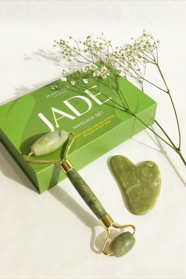 Flawless Jade Roller & Gua Sha Set – Natural Marble Stone Face Massager for Glowing, Firm, and Healthy-Looking Skin