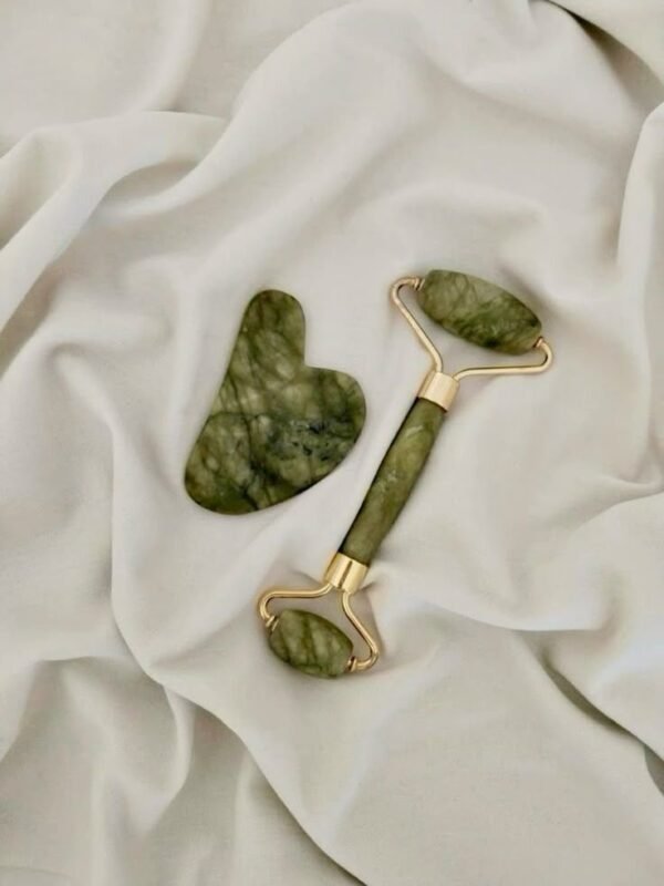 Flawless Jade Roller & Gua Sha Set – Natural Marble Stone Face Massager for Glowing, Firm, and Healthy-Looking Skin - Image 2