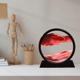 6-Inch Moving Sand Art Sculpture – 3D Hourglass Sandscape Painting with Metal Stand | Rotating Sand Timer for Home & Office Decor