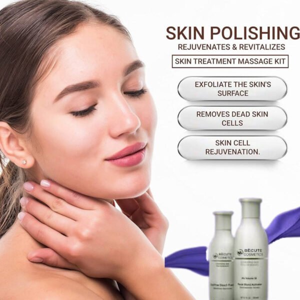 Becute Skin Polish Set – Dust-Free Bleach Powder & Volume 20 Facial Blonde Activator (200ml + 100gm) | Professional Skin Brightening & Exfoliation Kit - Image 6