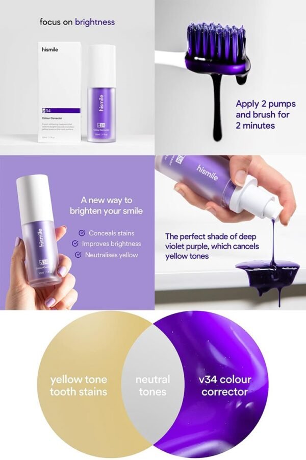 Hismile V34 Colour Corrector Serum – 30ml | Instant Teeth Brightening Solution - Image 6