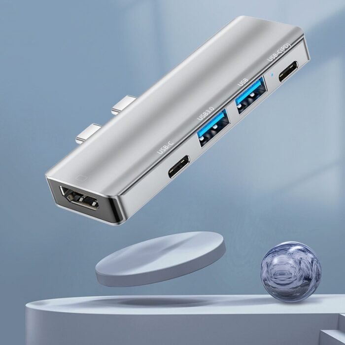 Multiport USB-C Hub Adapter – Type-C to USB 3.0 & 4K HDMI Converter for MacBook Pro / Air