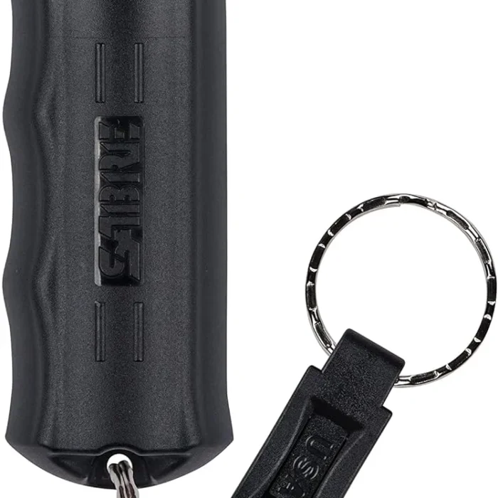 Pepper Spray - Quick Release Keychain for Easy Carry & Fast Access, Max Police Strength Self Defense OC Spray With UV Dye, 10 Sec. Spray Time, Finger Grip - Faster Aim, 0.54 fl oz, Secure Safety
