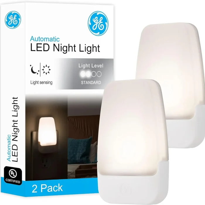 LED Night Light, Plug-in, Dusk to Dawn Sensor, Warm White, Ambient Lighting, Ideal Nightlight for Kids, Adults, Bedroom, Bathroom, Nursery, Hallway, Kitchen