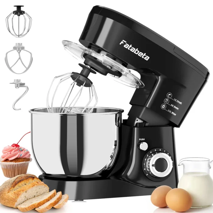 1000W Stand Mixer, 5.5QT Kitchen Mixer with Dough Hook, Whisk and Beater, Electric Mixer with Bowl & 11 Speeds - Cake Mixer for Baking, Bread & More, Black