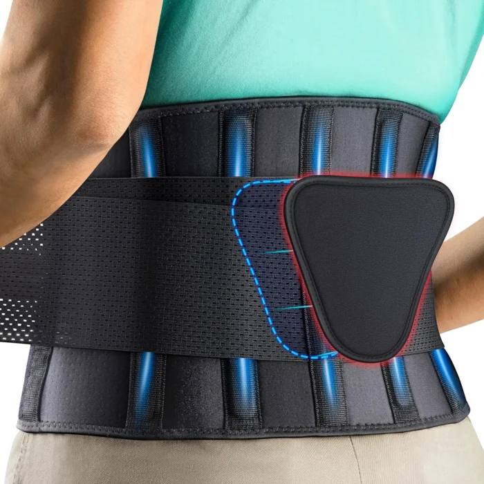 Back Brace Support Belt-Lumbar Support Back Brace for Back Pain, Sciatica, Scoliosis, Herniated Disc Adjustable Support Straps-Lower Back Brace with Removable Lumbar Pad for Men & Women